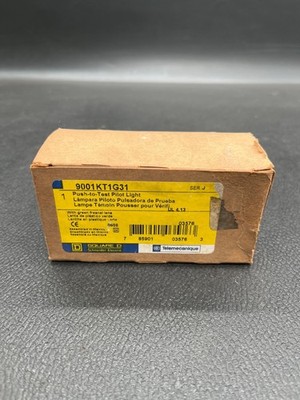 SQUARE D 9001KT1G31 Push-to-Test Pilot Light with Green Lens NEW