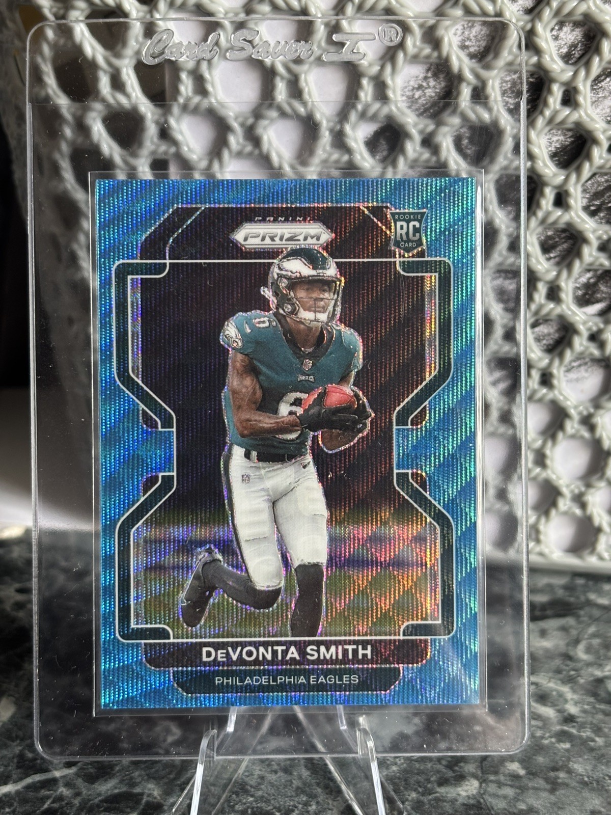 2021 Panini Prizm DeVonta Smith Rookie #335 Blue Wave Prizm /199 Eagles NFL