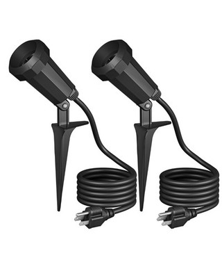 EDISHINE Spotlights Outdoor with 6FT Cord, 120V Weatherproof, UL Listed, 2 Pack