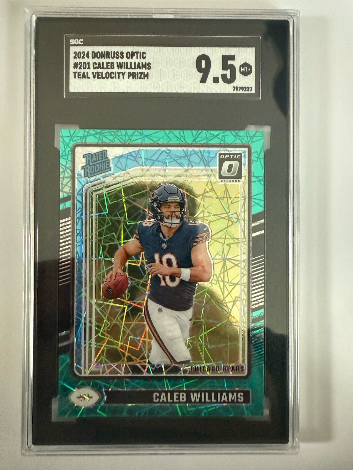Caleb Williams - 2024 Donruss Optic - Teal Velocity Prizm #201(RC)