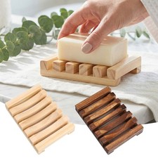 1/2PCS Bamboo Wooden Storage Rack Soap Dish Soap Container Soap Tray Bathroom  