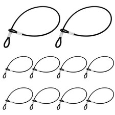 Stainless Steel Safety Cables with Loops Security Wire Black set 10 Pcs PC