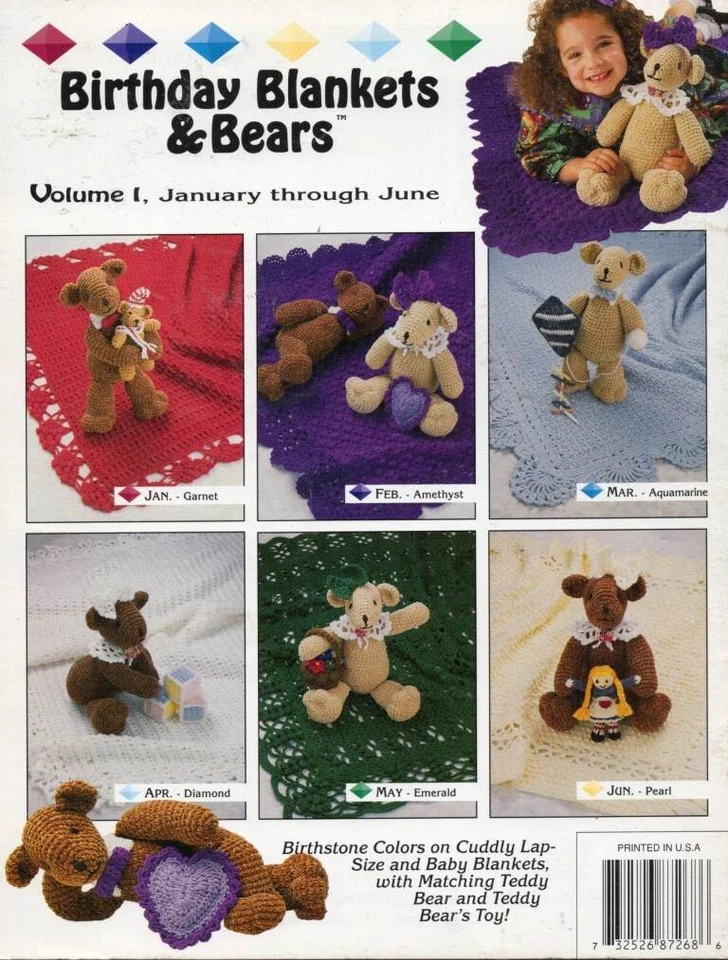 VTG!OOP!ANNIE'S ATTIC BIRTHDAY BLANKETS & BEARS VOL 1 CROCHET - Image 2 of 2