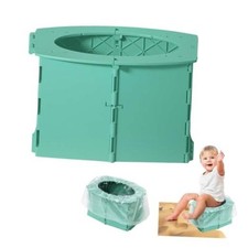 Travel Potty Foldable Set  Foldable and leak-proof design with 10 cleaning
