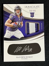 2018 Panini Immaculate Rookie Eye Black Jerseys /99 Hayden Hurst #EB-HH Auto RC