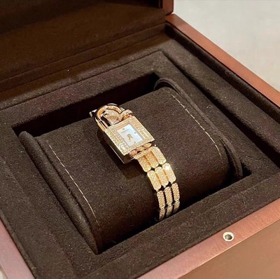 Hermes Kelly Watch Rose Gold 16 mm With Diamond Set Over $84.5K