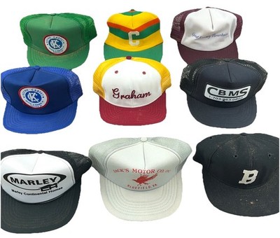 Vintage Trucker Hat Lot Strap Snap Back 80s 90s Advertising Farm Mining Cap PM6