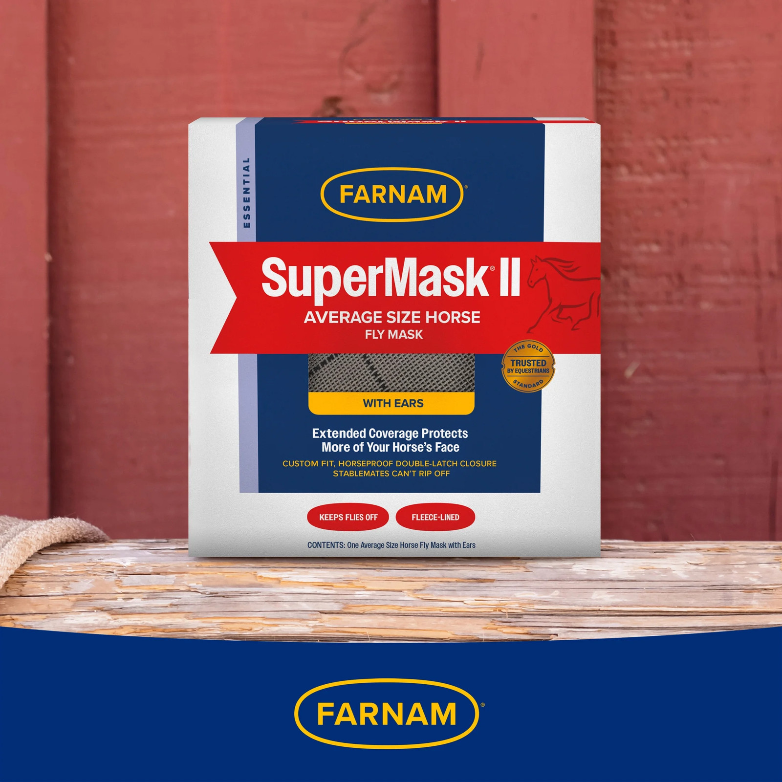 Supermask II Horse Fly Mask with Ears Assorted Average Size Horse