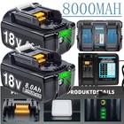 2x 8,0Ah für Makita 18V Akku BL1860 BL1850 BL1830 BL1840 Led Anzeige & Ladegerät