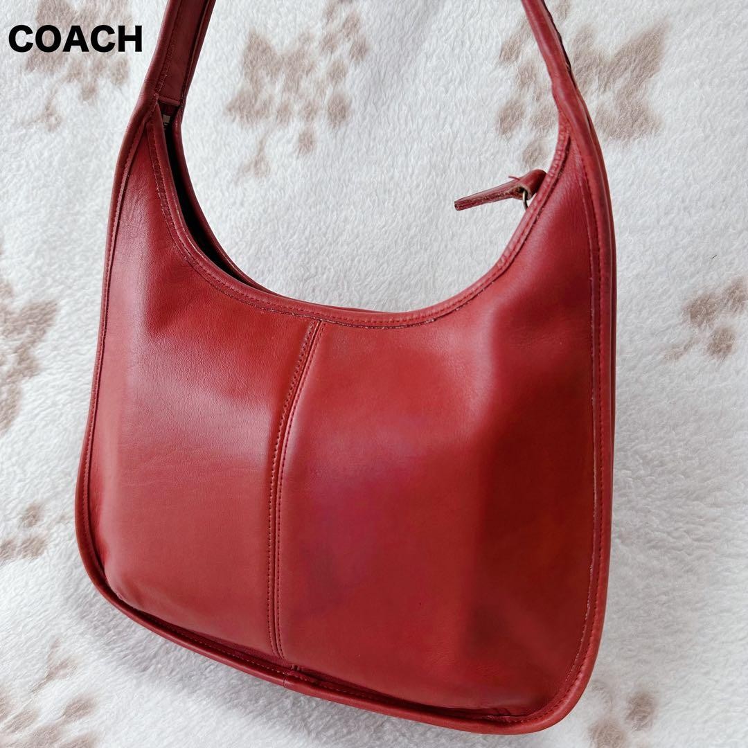 バッグ RARE COACH ERGO LEATHER TOTE BAG RED Vintage Coach Ergo 9025 Red Leather Shoulder Bag Old USA Rare:JPN