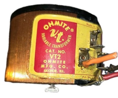 Ohmite VT2 Variable Transformer 120V input, 0 - 120/132V Ouput 1.75 Amp