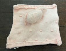 NYGB Not Your Grandma Baby Lovey Pink Knit Textured Bomps Rattle Mini