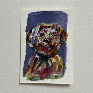 aceo original acrylic painting art cards signed