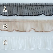 3cm Pleated Chiffon Lace Frill Ribbon Charm for Bags/Keychains, Same-Day Ship