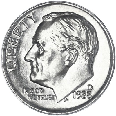 1988 D Roosevelt Dime BU US Coin