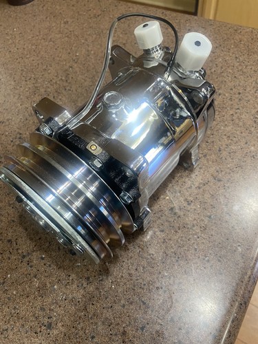 A/C Compressor with Clutch for Sanden 508 Style 2-Groove V-Belt Chrome ...