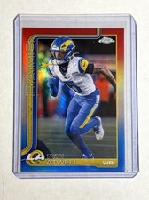 2025 Topps Chrome Tutu Atwell #167 Red White & Blue Refractor - Rams