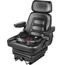 Foldable Heavy Duty Suspension Seat With Adjustable Backrest Headrest Armrest Fo