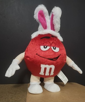 M&M Red Bunny Easter Plush   Musical ''Jump Jive Song'' Mars Candy Stuffed Toy.