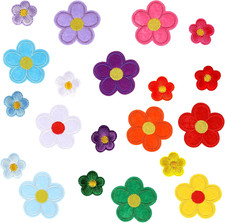 20 Pcs Iron on Patches for Clothes, 2 Sizes Flower Patches Cute Colorful Embroid