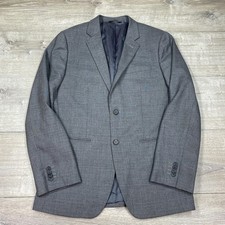 Banana Republic Blazer 40R Gray Glen Check Tailored Slim Wool Sport Coat
