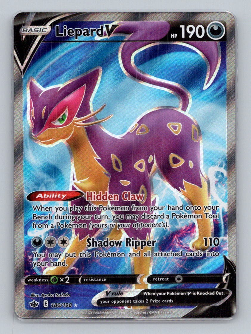 Liepard V (Full Art) 180/198 Ultra Rare SWSH06: Chilling Reign NM Pokemon