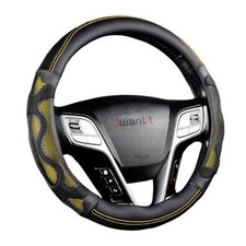 Steering Wheel Cover With 3d Honeycomb Anti-slip Design And 004-yellowblack