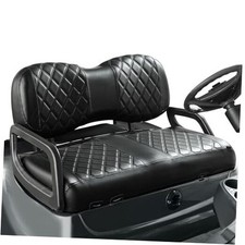 Golf Cart Diamond Seat Covers Kit, Fit for Yamaha Black and Black Stitching