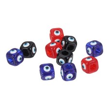 12mm Evil Eye Beads, 10 Pcs Turkish Evil Eye Charm Hole, Dark Blue/Black/Red