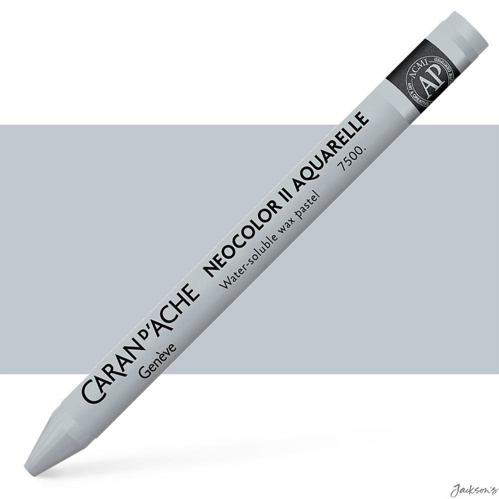 Caran d'Ache Neocolor II Watercolour Crayon Wax Based Silver For Artists Drawing