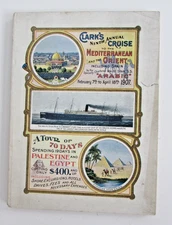 1907 Clarks Mediterranean Orient White Star SS Arabic Ship Brochure Guide Egypt