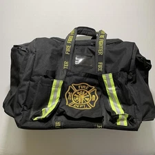 Firefighter Gear Bag Duffle Large Reflective Lightning X Straps Fire Dept EUC