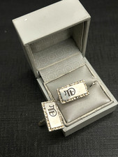 Ancienne Paire de Bouton de Manchette En Argent Massif  Créateur art deco