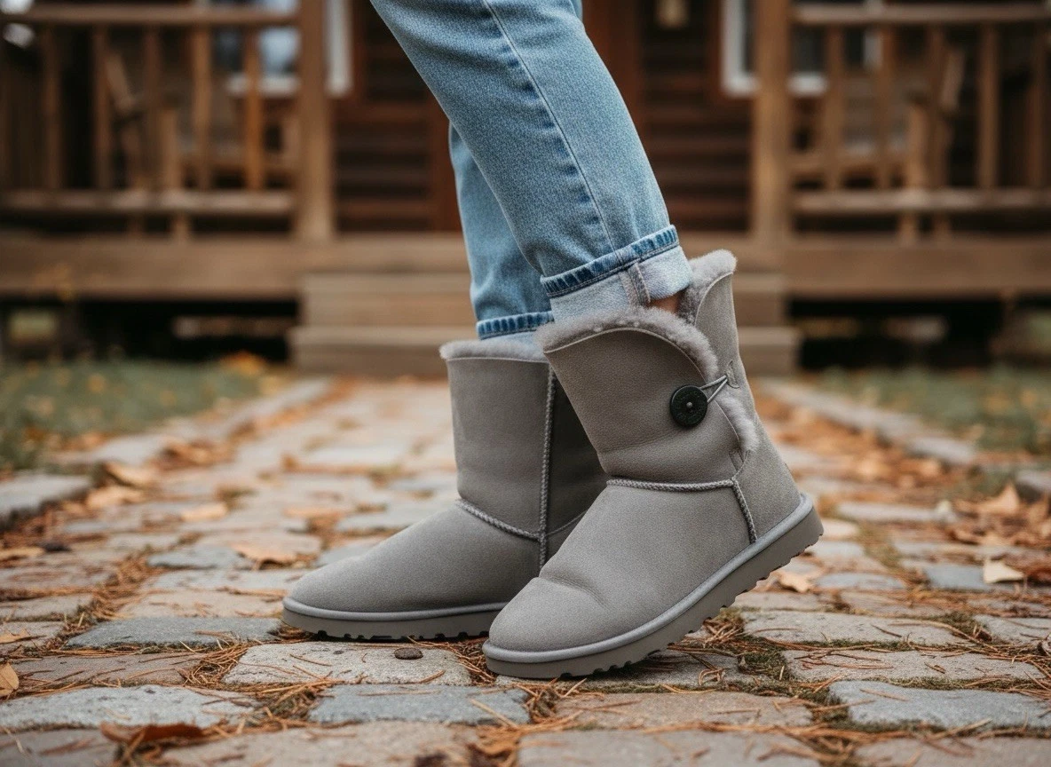UGG グレー ロングブーツ ボタン付き us7サイズ UGG Bailey Button Gray Boots for Women for sale | eBay
