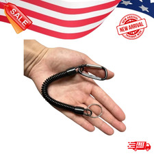 Retractable Spiral Coil Keychain Stretch Spring Key Ring Holder Set Heavy Duty