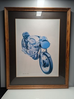 Norton Manx TT 360cc 1961 FRAMED B. Sapsford Motorcycle Print Poster CH