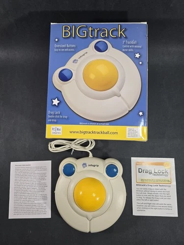 Infogrip BIGtrack 3" Trackball Mouse Ergonomic USB PPC MAC Tested & Working