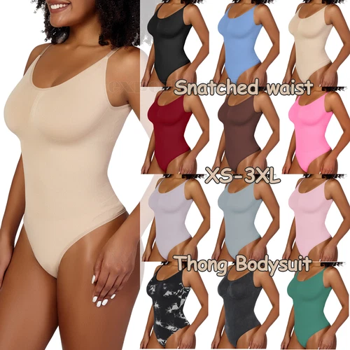 Women Shapewear Bodysuit Tummy Control Body Shaper Sculpting Snatched Waist Cami - Picture 1 of 48