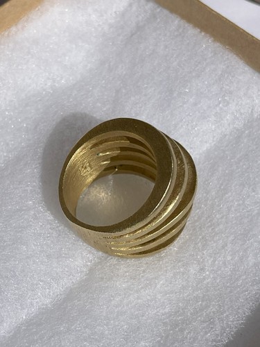 Gold Statement / Cocktail Ring size 7 with matching earrings - Picture 6 of 14