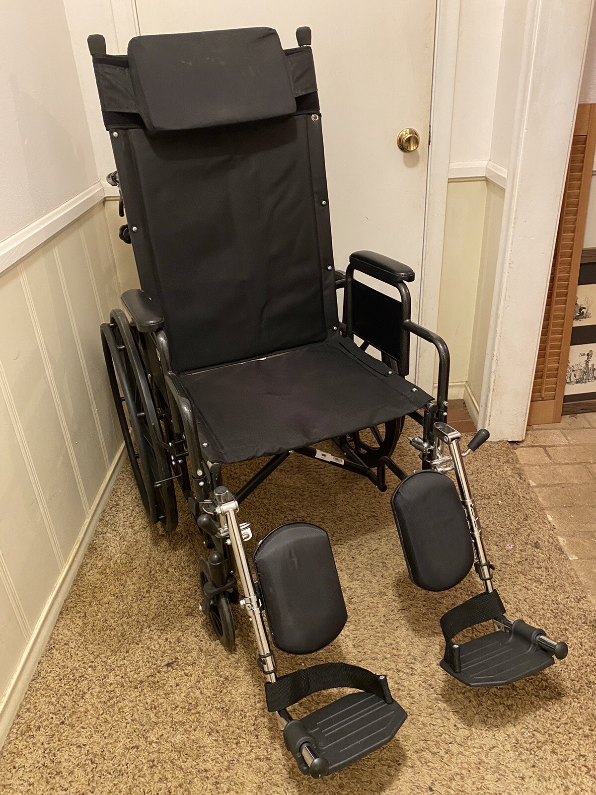Reclining Wheelchair for sale. 20 Inch Wide by 18 Inch Deep. Used