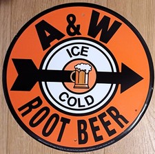 Plaque métal USA A & W ROOT BEER déco vintage bière