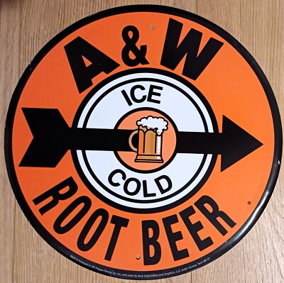 Metallplakette USA A & W ROOT BEER Deko Vintage Bier, Reproduktion