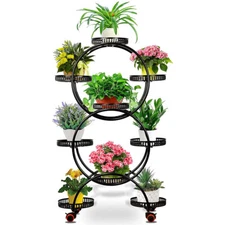 6-Tier Metal Outdoor Indoor Pot Plant Stand Garden Decor Flower Rack Holder NEW
