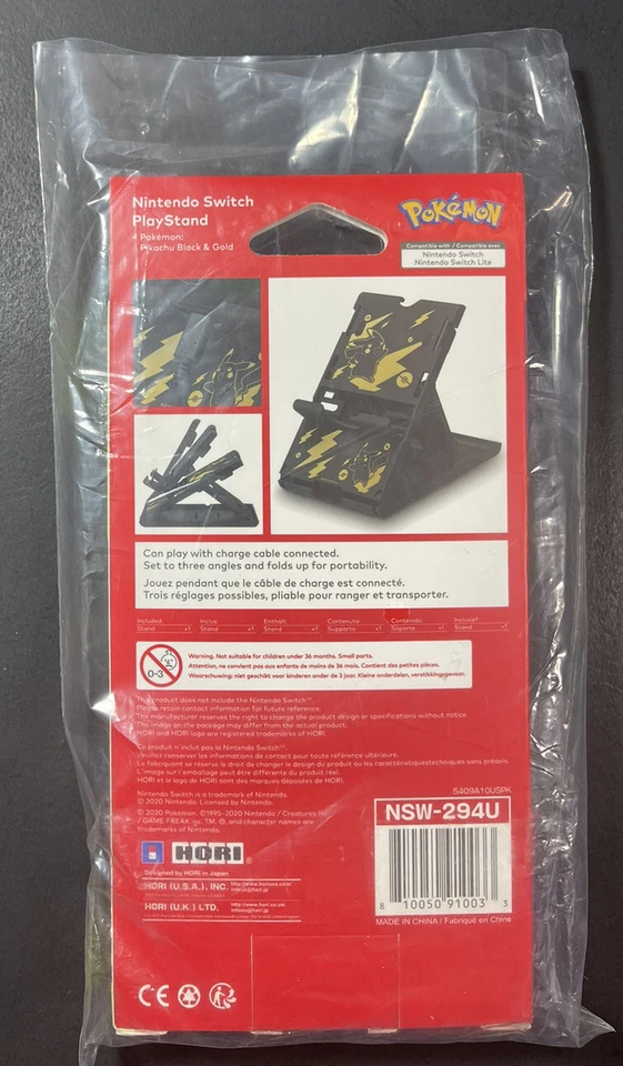 Soporte de Juego Oficial Nintendo Switch [Edición Pikachu Negro y Dorado] NUEVO Foto 2 de 4