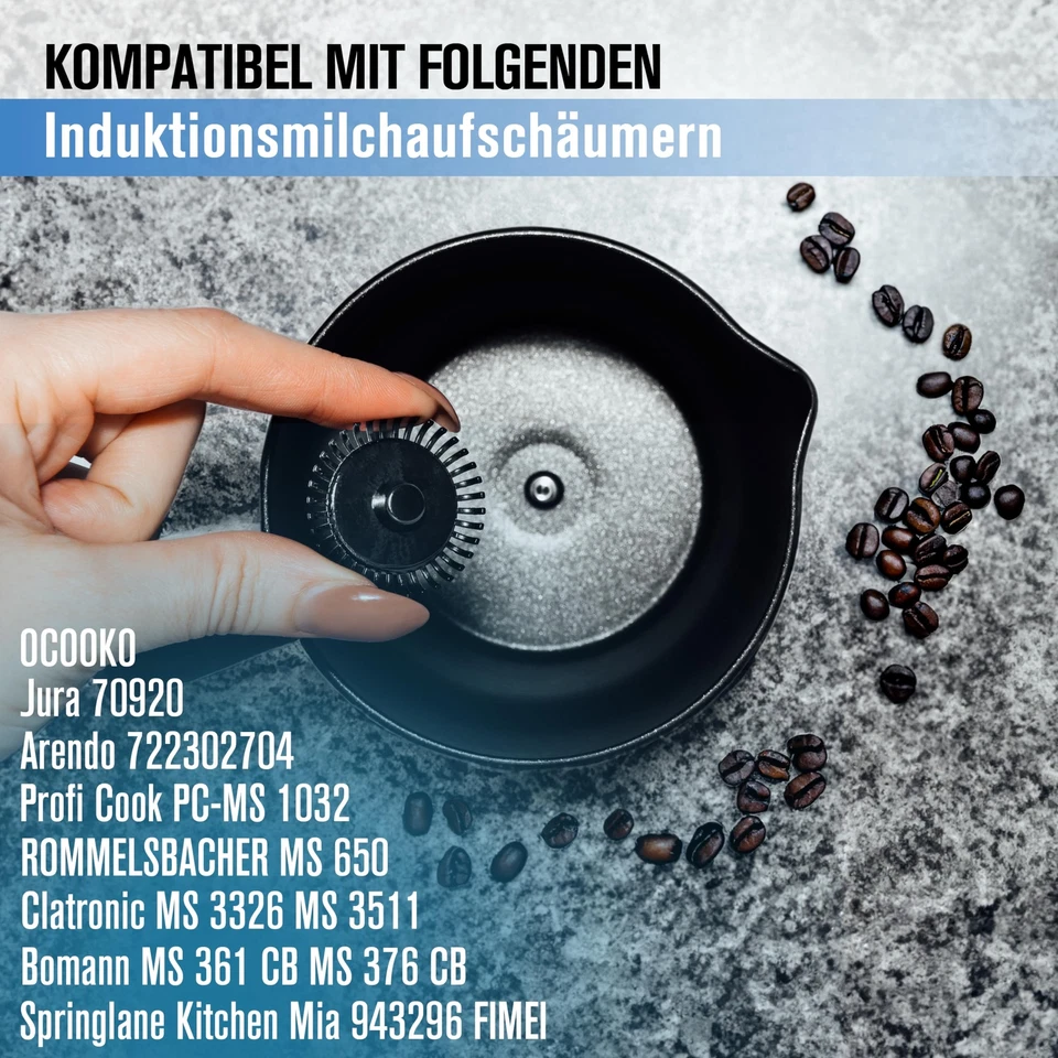 Quirl 39179 Set of 3 Clatronic Compatible Induction Milk Foamers... - Image 3 of 4