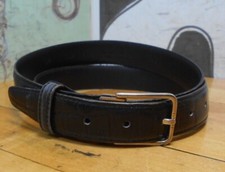Black Leather Belt Size 34 8551 Made in USA "Alligator Grain Steerhide"