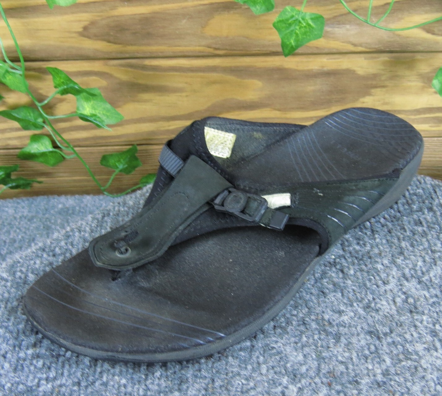 Merrell Donna Pansey T Strap Pelle Nero Tg 8 Medium Usat