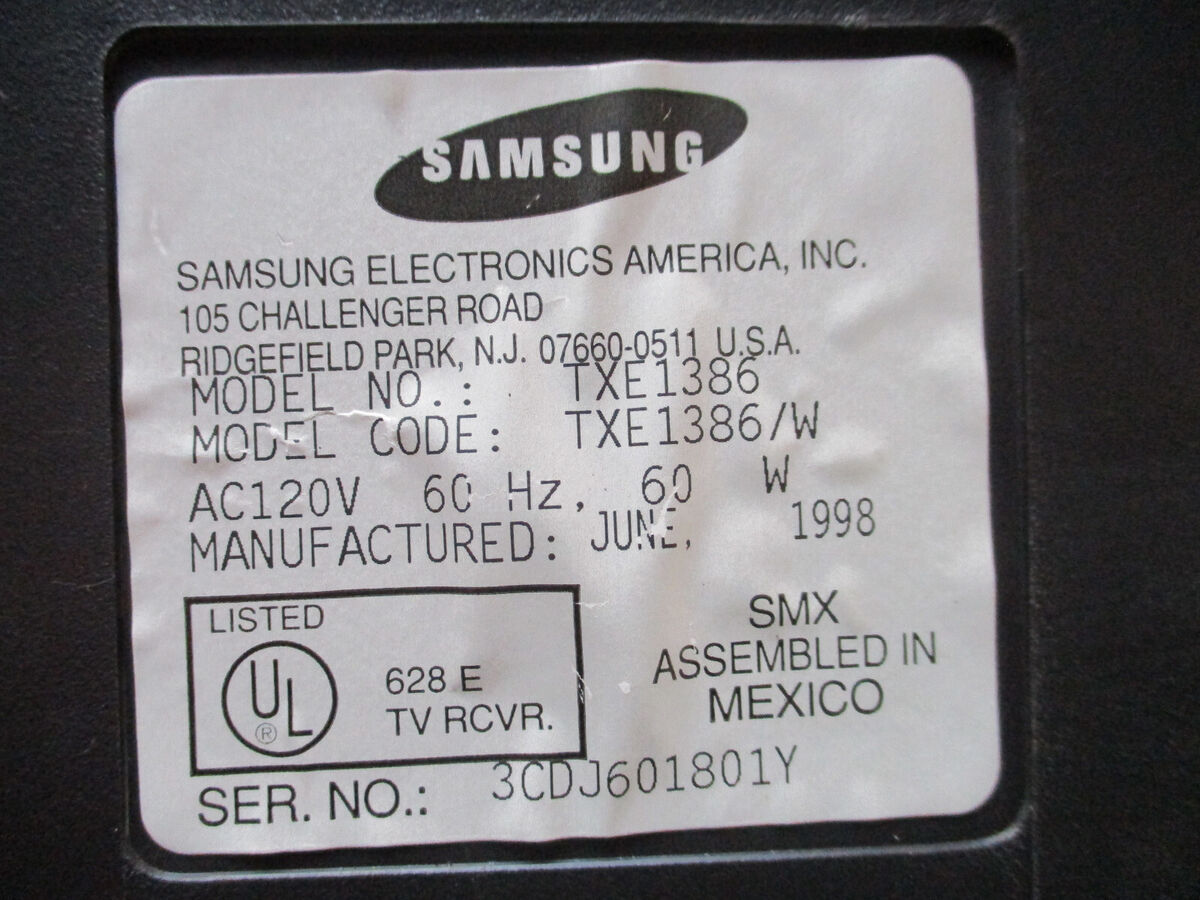 Samsung TXE1386 CRT 13” Retro Gaming Television 60Hz Black Samsung TXE1386 CRT 13” Retro Gaming Television 60Hz Black