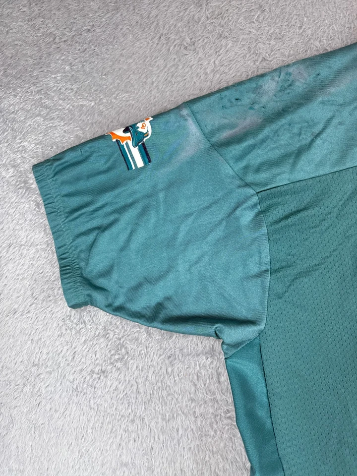 老式迈阿密海豚队足球球衣青少年特大号绿色里德尔尼龙#75 — 第 3/4 张图片