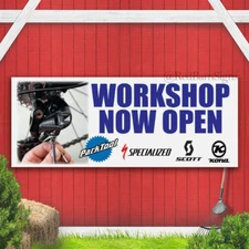 BIKE REPAIRS WORKSHOP SHOP Indoor Outdoor Banner Sign with grommets